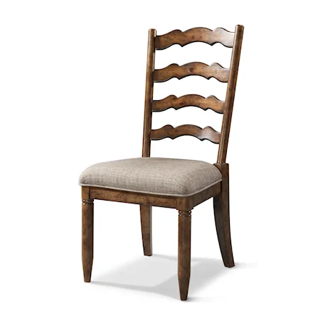 Special Order Ladderback Side Chair with Upholstered Seat